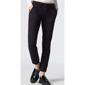 Mavi Ivy Slim Cargo Mid Rise Pant, Black - Size 24